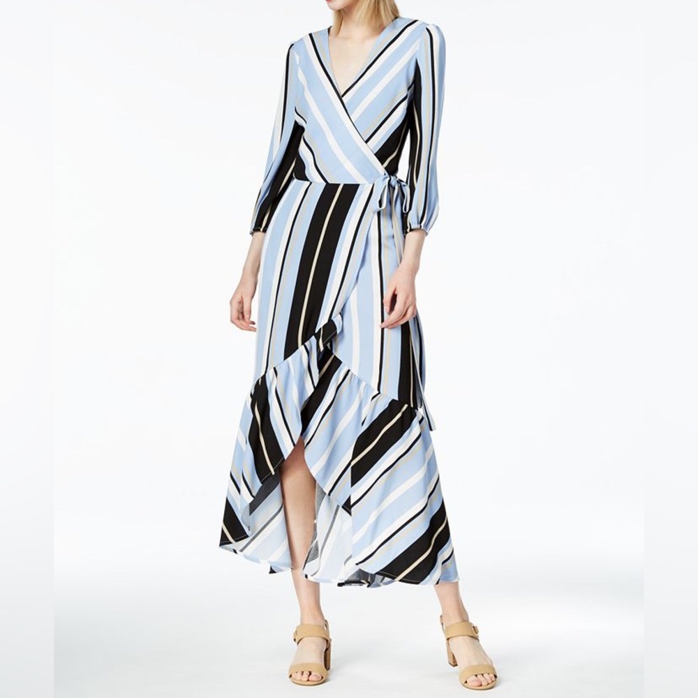 Bar III Striped Wrap Maxi Dress - Size XXL